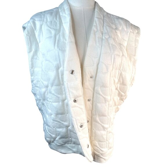 2/$30 ZARA M-L Quilted White Vest Large Size - Picture 7 of 14